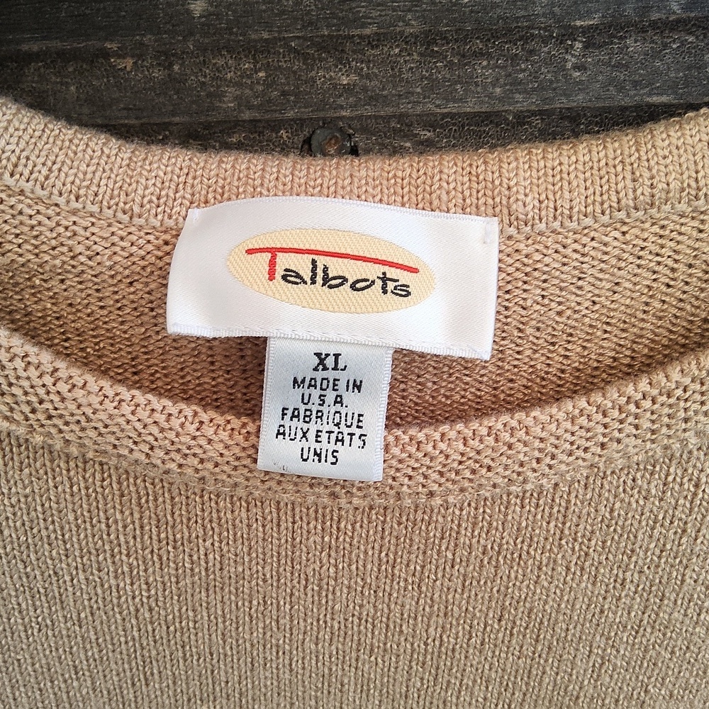Talbots Beige Knit Sweater Size XL - Picture 2 of 8